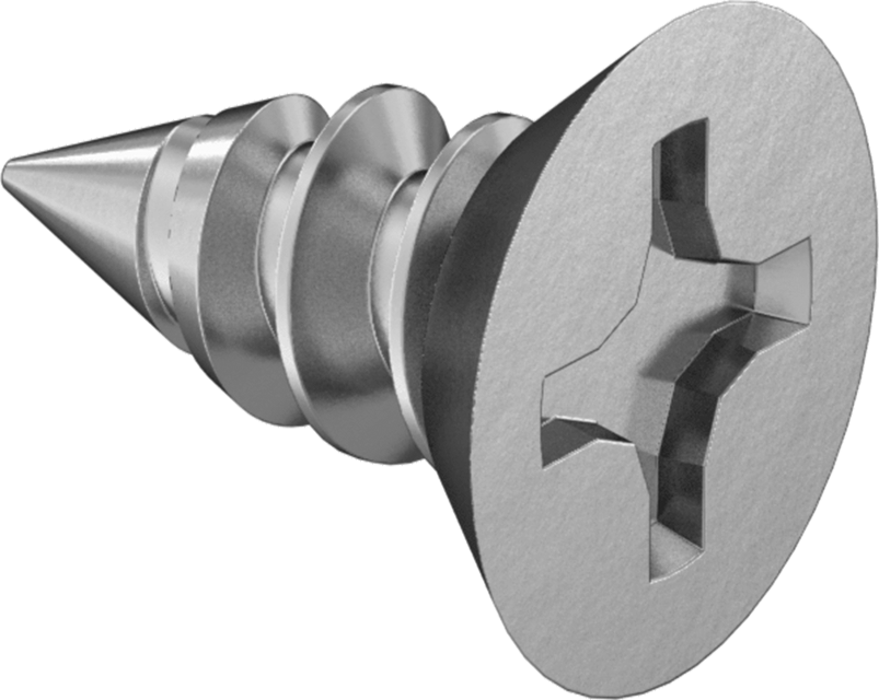 Çinko Kaplı Çelik Phillips Havşa Başlı Vidalar, Sac Metal için, 4 Numara Boyut, 1/4" Uzunluk