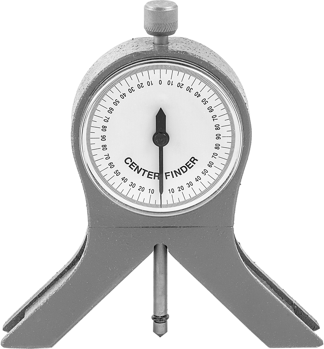 Kombinasyon Açısı Göstergesi/Merkez Bulma Zımbası, Dört adet 90 Derecelik Kadranlı Kavisli Yüzeyler için — Yuvarlak, Kare, 0° ila 360°, 5"