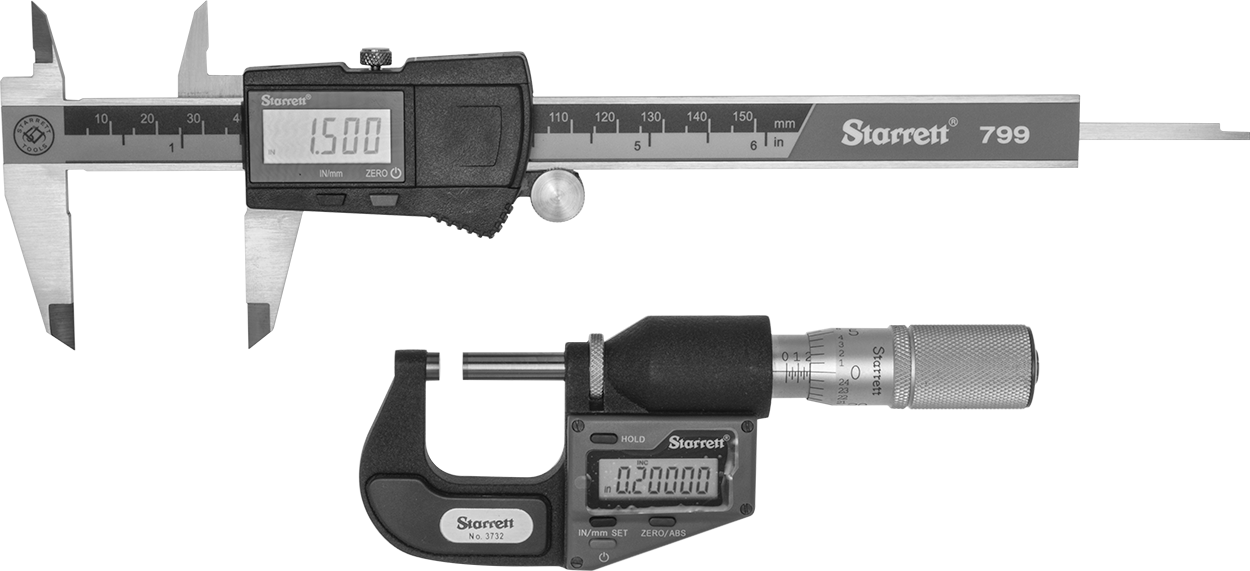 Starrett Hassas Ölçüm Aleti Seti, Dijital, 0" ila 6" Aralık