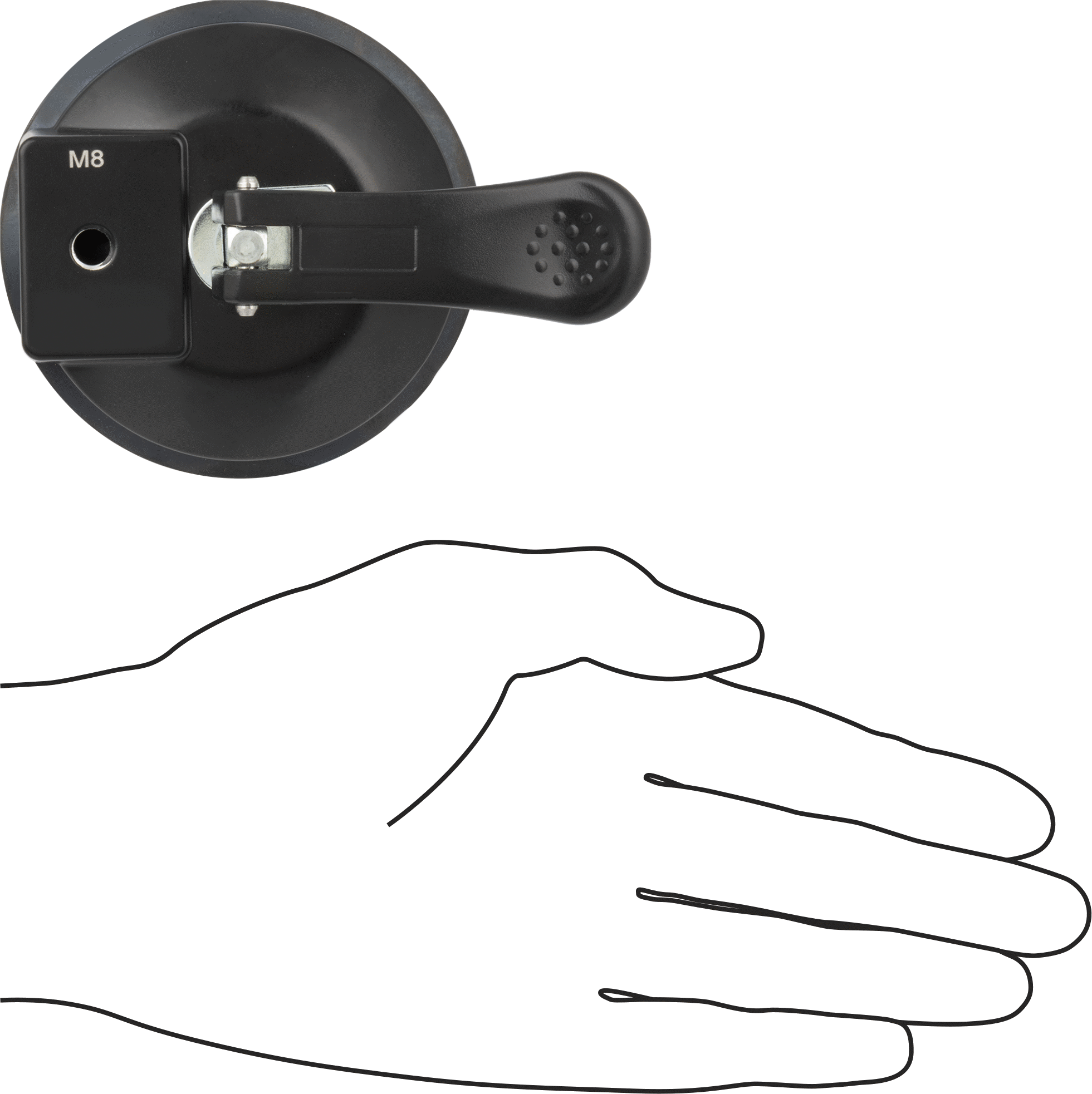 Vakum Komparatör Tutucu Tabanı, 3-7/16" Çap, M8 x 1.25 mm Diş Boyutu