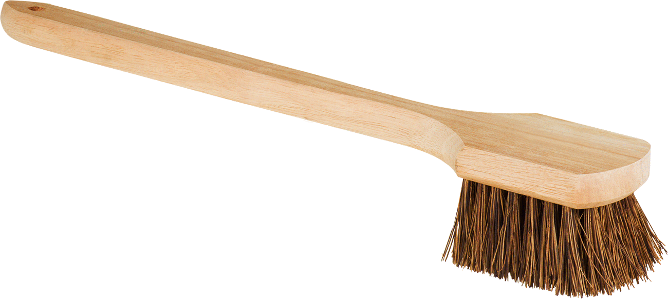 4-1/2" x 3-1/2" Saplı Fırça, 20 inç Toplam Uzunluk — Sert, Doğal Elyaf, Ahşap