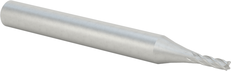 Kaplamasız Kare Uçlu Freze, Kobalt Çelik, 4 Kanallı, 2 mm Freze Çapı, 57 mm Toplam Uzunluk