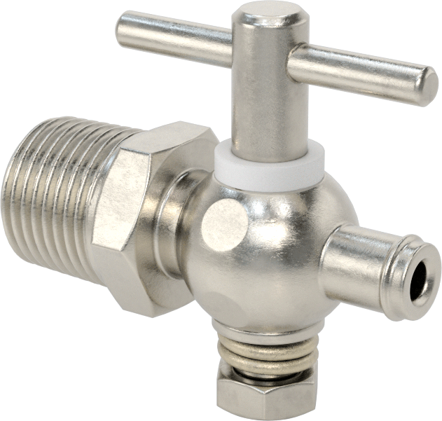 316 Paslanmaz Çelik Gövdeli Açma/Kapama Vanası, 1/2 NPT Erkek x 3/8" İç Çaplı Boru için Tırnaklı Bağlantı Parçası
