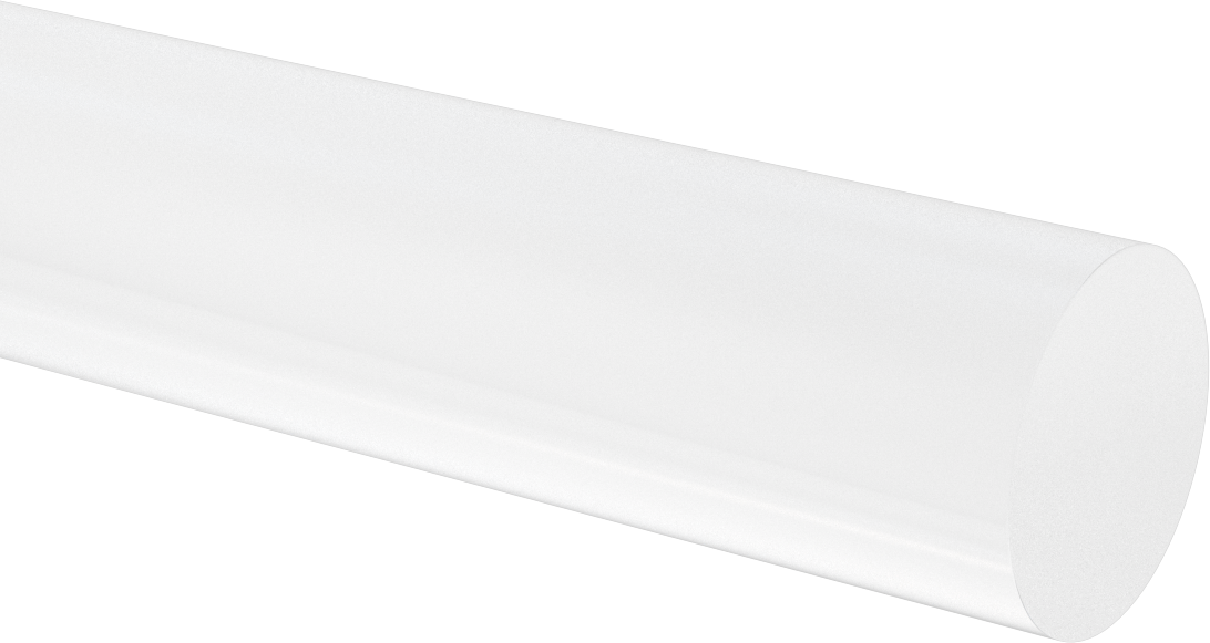 Şeffaf Gri Polikarbonat Çubuk, 2-1/4" Çap