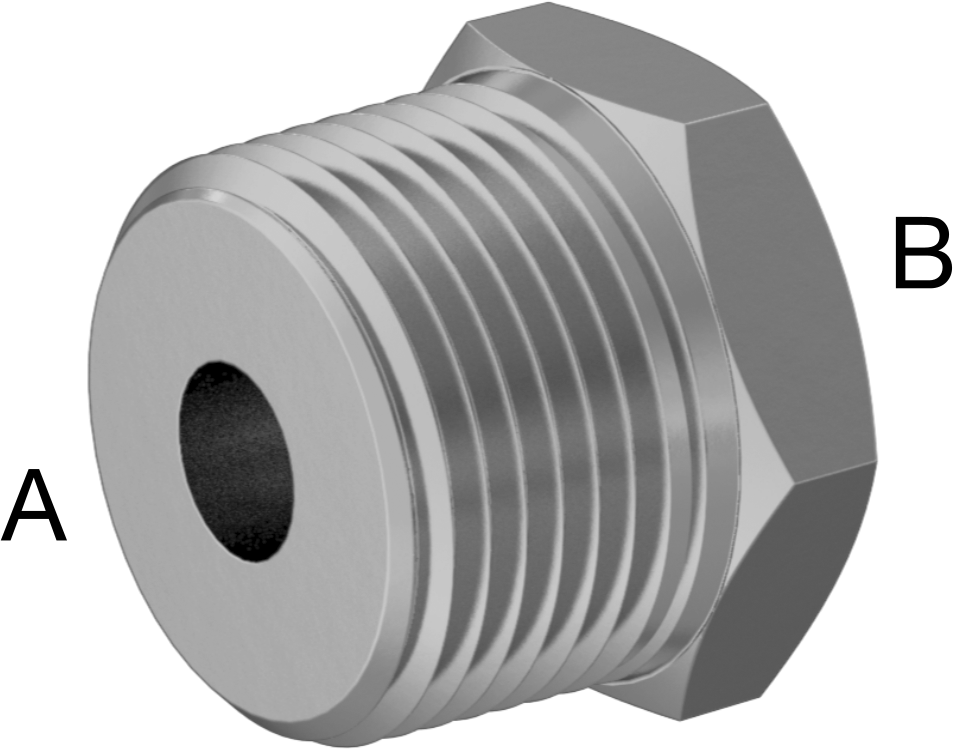 Yüksek Basınçlı Pirinç Boru Bağlantı Elemanı, Altıköşe Redüksiyon Adaptörü, 3/4 NPT Erkek x 1/8 NPT Dişi — Bushing, Reducing Adapter, Pir…