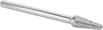1/8" Çaplı Şaftlı Karbür Freze Ucu, Yuvarlak Konik, Ticaret No.