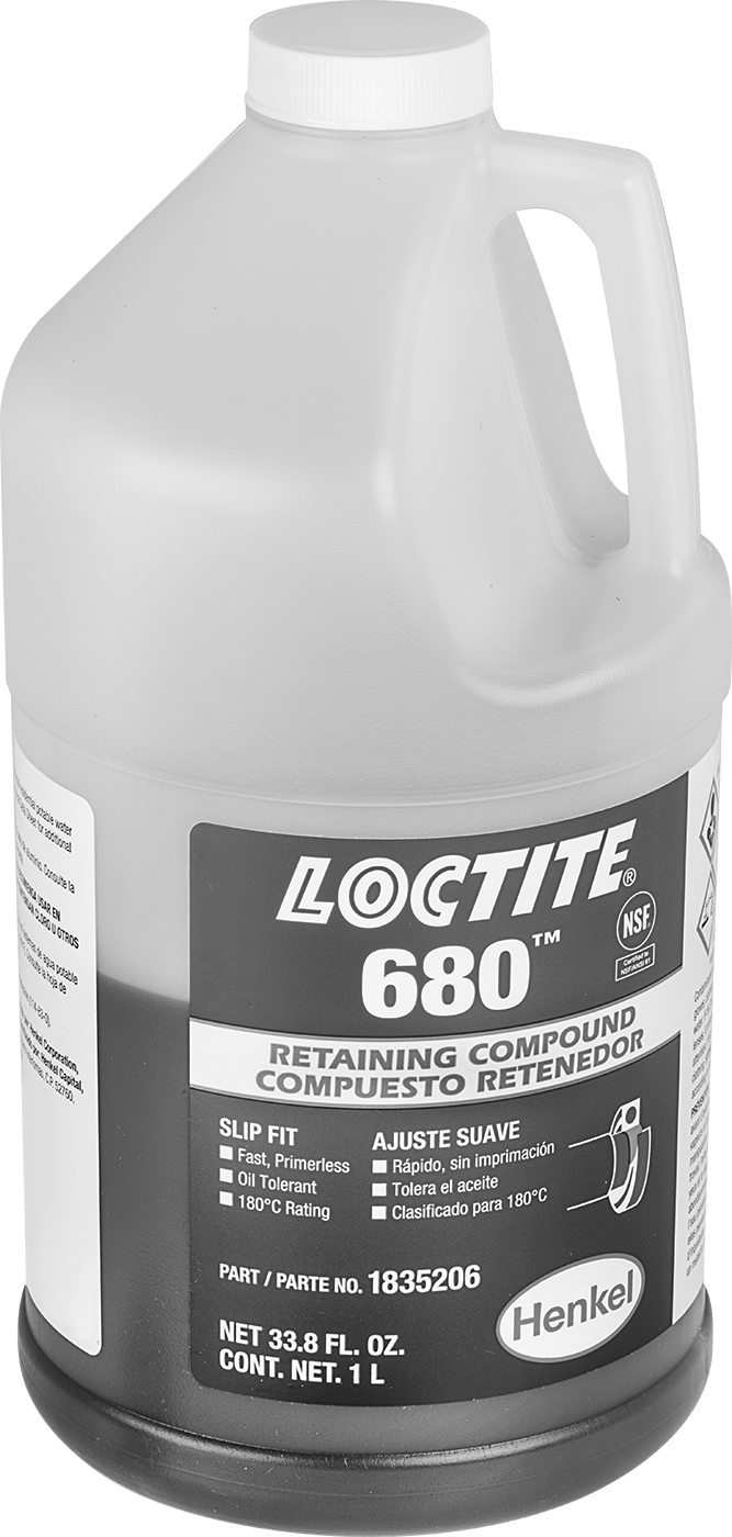 Sabitleme Bileşiği, Yağlı Gevşek Parçalar için, Loctite® 680, 33.8 FL. oz — Şişe, 680, 33.8 fl. oz.