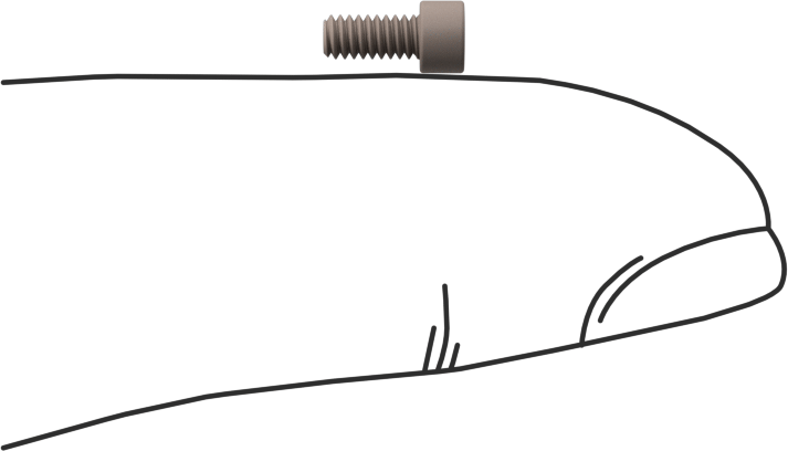 PEEK Plastik Alyan Başlı Vida, 2-56 Diş Boyutu, 3/16" Uzunluk, Bej
