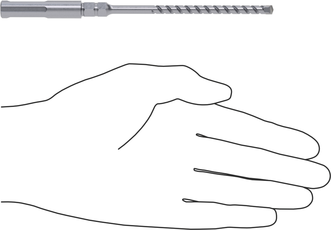 1/4" Vida Boyutu için, 6" Uzunlukta SDS-Plus-Shank Matkap Ucu