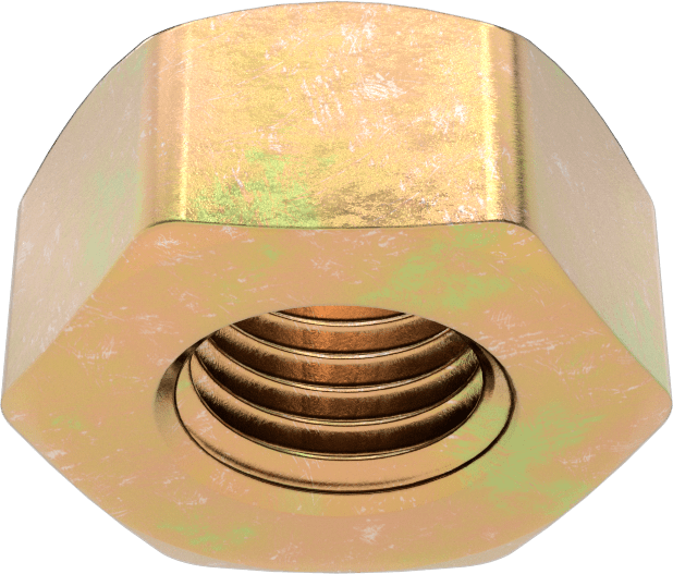 Top-Lock Deforme Edilmiş Dişli Kilit Somunu, Çinko Sarı Kromat Sınıf 10 Çelik, M10 x 1.25 mm Diş
