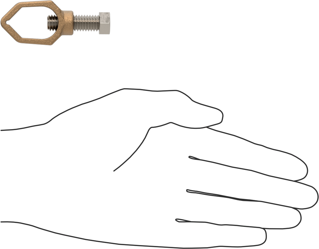 Topraklama Çubuğu Kelepçesi, Tek Somun, 1/2" için, 5/8" ve 3/4" Çubuk Çapı, Bronz
