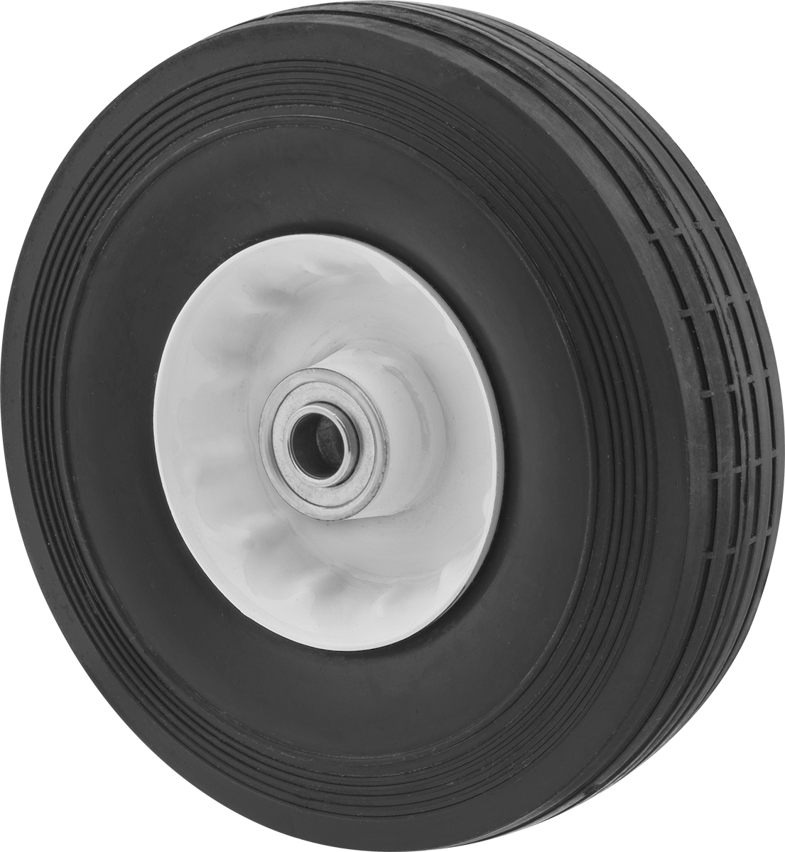 Bilyalı Rulmanlı Düz Tekerlek, 2-1/4" Uzunlukta Merkez Montajlı Göbek, 8" Çap x 2-1/2" Genişlik