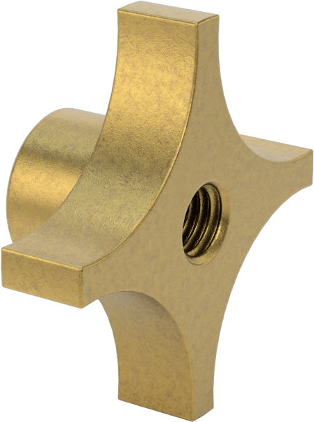 Pirinç Topuz, 1/2"-13 Dişli Delikli, 4-Arm