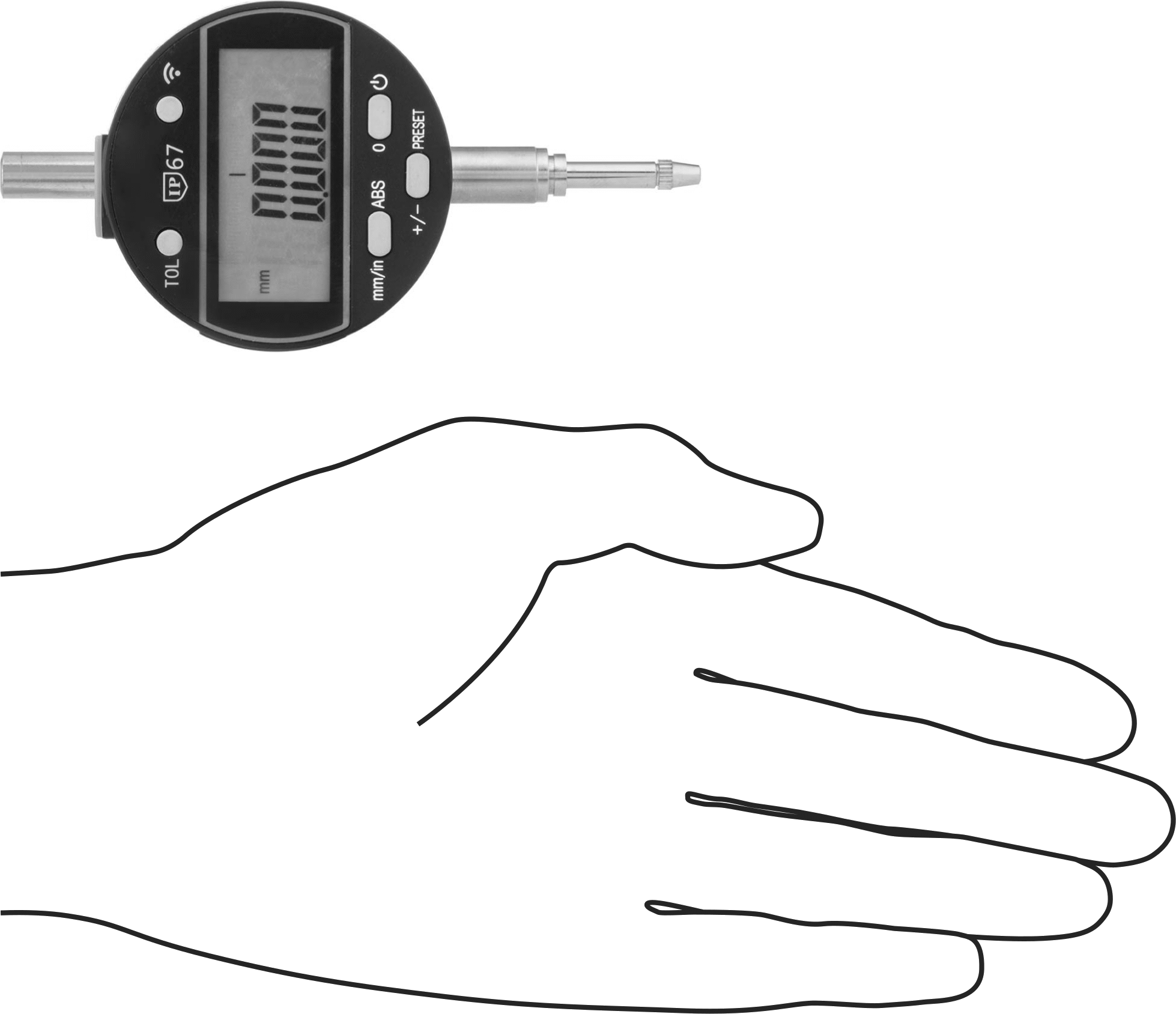 Soğutma Suyuna Dayanıklı Elektronik Komparatör, SPC Veri Çıkışı ve Bluetoothlu, 0" - 0.5" Aralık