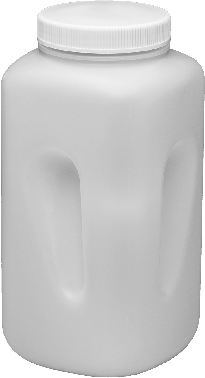 Kavanoz, HDPE Plastik, 1 Galon/3775 ml Kapasite, 5-5/8" Genişlik — HDPE, Plastic, 11 1⁄2", Beyaz