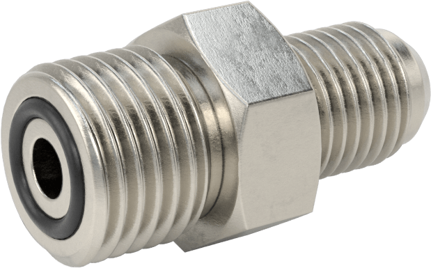 O-Ring Yüz Contalı Bağlantı Parçası, 1/4" Boru Dış Çapı x 37 Derece Havşalı Boru için Adaptör