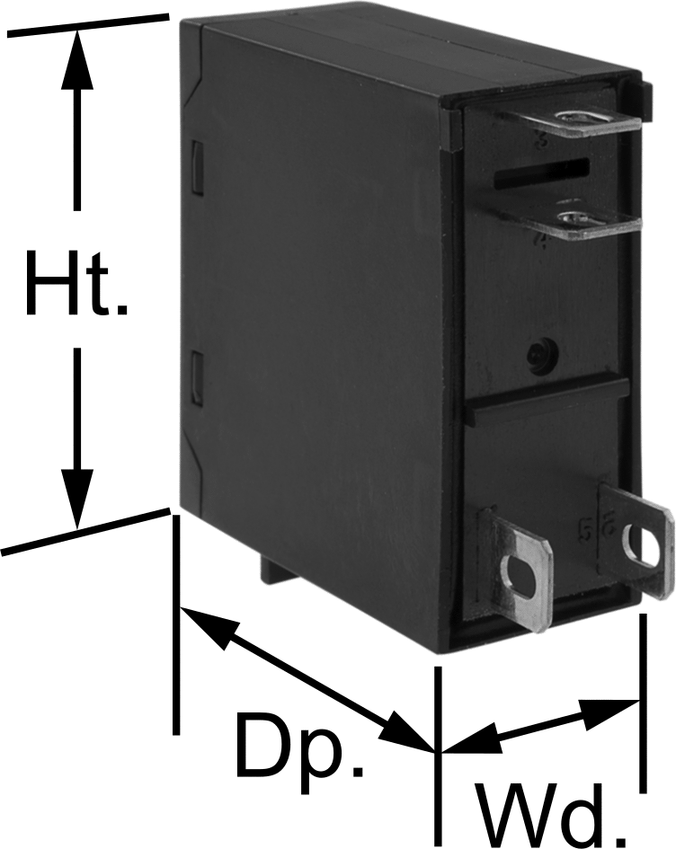 Katı Hal Spade Terminalli Röle, Röle Soketi Montajı, 4 Terminal — 5V DC, 6V DC, 12V DC, 24V DC, 75V AC to 264V AC, 240V AC, 1