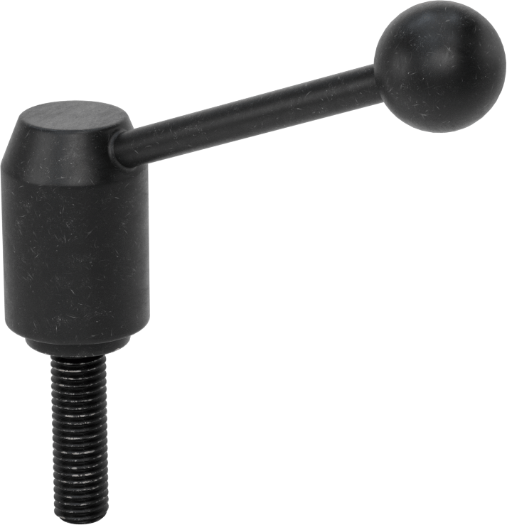 Çelik Ayarlanabilir Tutamak, 5/8"-11 Dişli 2-3/16" Uzunlukta Saplamalı, 4-5/8" Çıkıntı