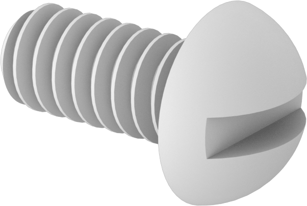 PTFE Dekoratif Yuvarlak Başlı Oluklu Vidalar, Aşırı Sıcaklık, Kimyasal Dayanıklı, 4-40 Diş, 1/4" Uzunluk