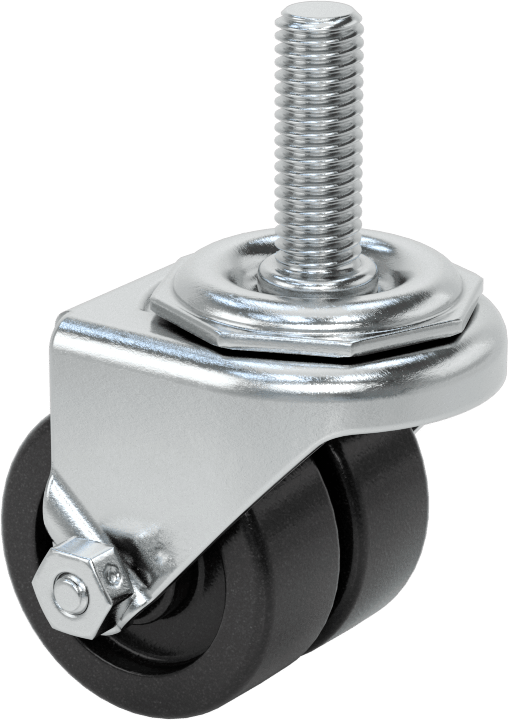 Dişli Saplı Döner Tekerlek, 1/2"-13 Dişli ve 2" Çaplı Polipropilen Tekerlekli — Mil, 1⁄2"-13, 2"