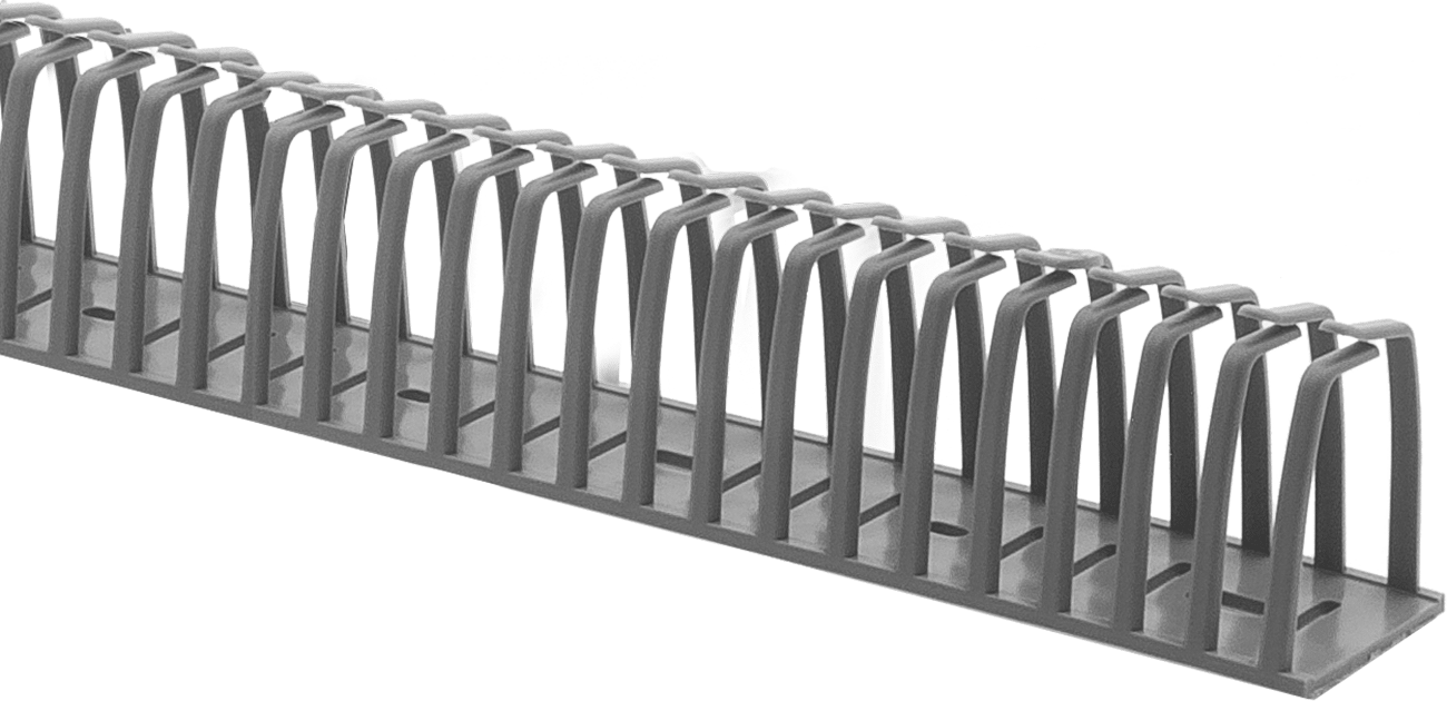 Esnek Oluklu Tel Kanal, 1/2" Yükseklik x 1/2" Genişlik x 19-3/4" Uzunluk, Gri