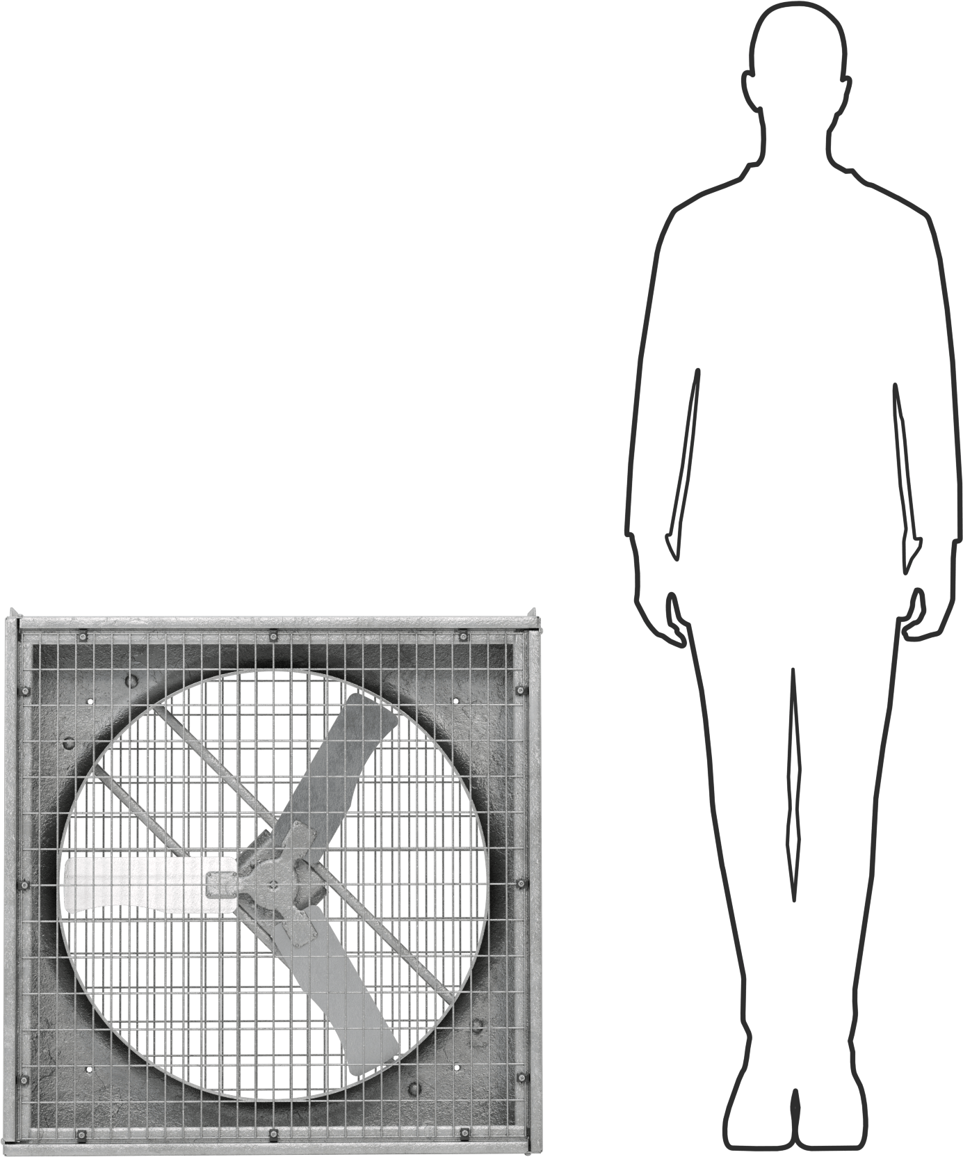 Asılı Kutu Fan, Tek Faz, 24" Bıçak Çapı