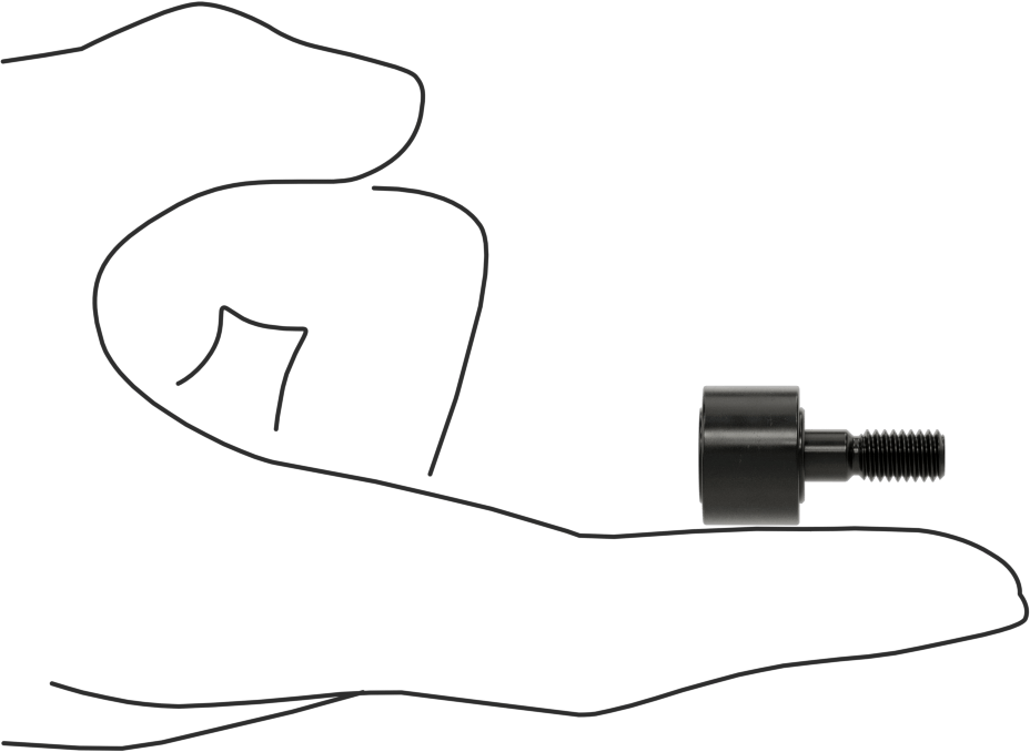 Vidalı Siyah Oksit Çelik Ray Makarası, Contasız Düz, 16 mm Çap x 11 mm Genişlikte Silindir