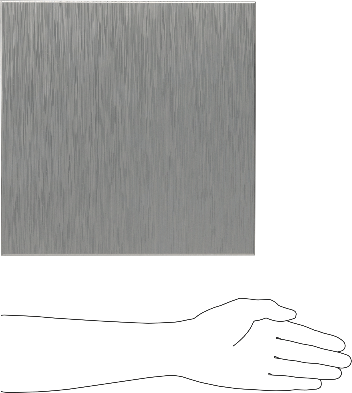 Parlatılmış Paslanma ve Aşınmaya Dayanıklı 316 Paslanmaz Çelik, Fırçalanmış #4, 0.03" Kalınlık, 12" x 12"