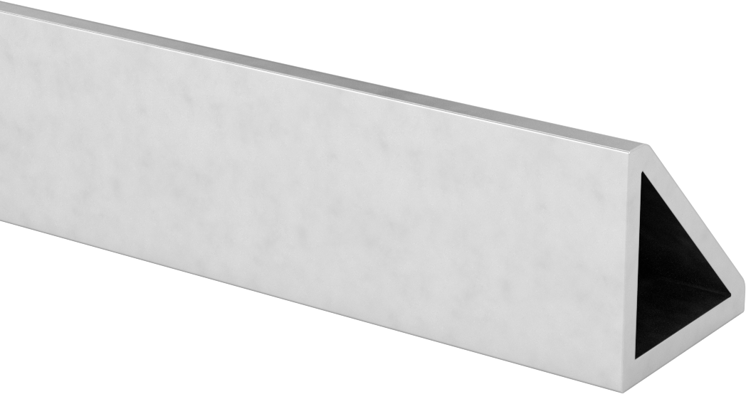 Kolay İşlenebilir 6005 Alüminyum Üçgen Boru, 1" Yükseklik x 1" Dış Genişlik