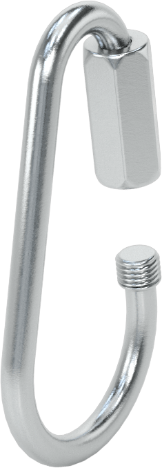 Armut Şeklinde Hızlı Bağlantı, Çinko Kaplı Çelik, 1/8" Kalınlık, Kaldırma Amaçlı Değildir