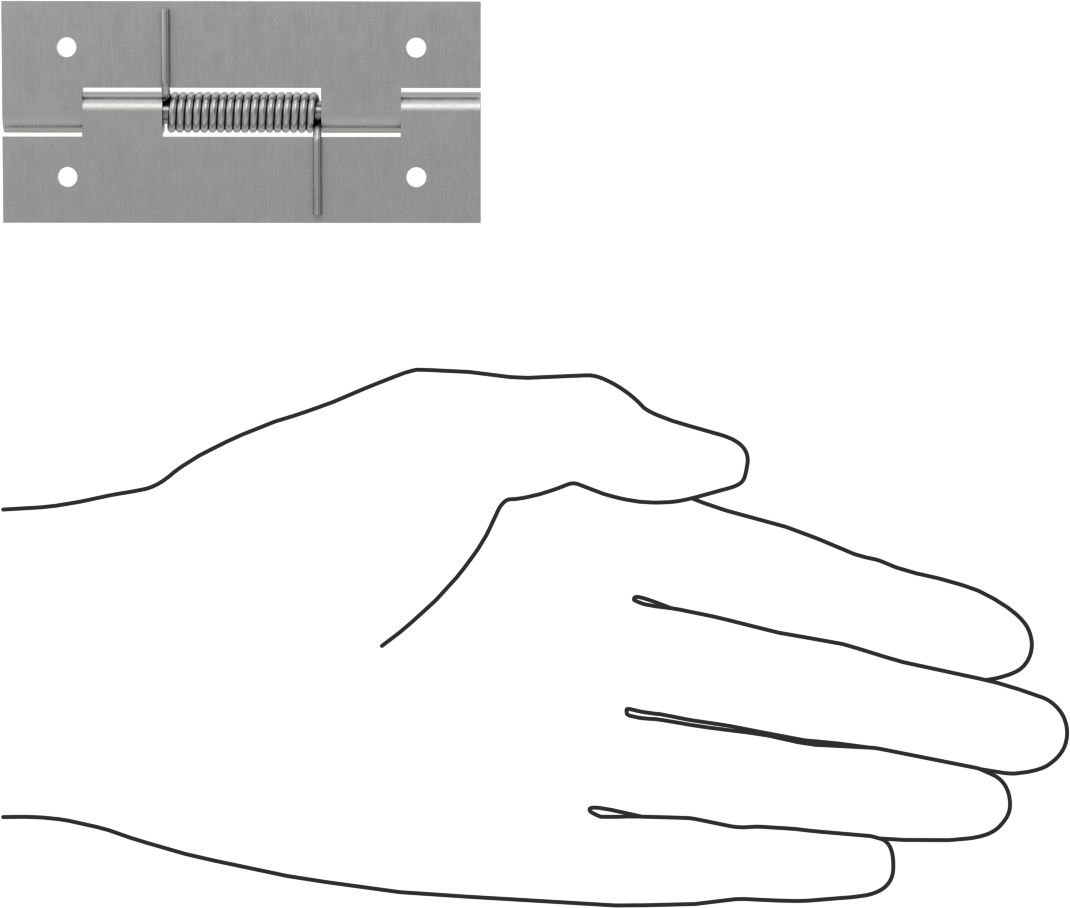 Yaylı Menteşe, Delikli, Kendinden Açılan, Çelik, 3-1/4" x 3/4" Kapı Kanadı