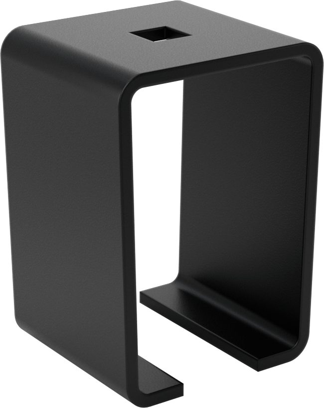 Kapılar için 400 lb. Kapasiteli Makaralı Ray için Siyah Çelik Tavana Monte Destek — Toz Kaplı Çelik, Braket, Kapılar