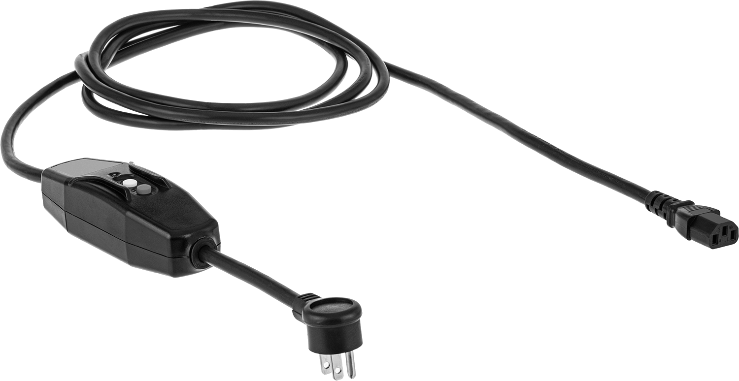 GFCI Uzatma Kablosu, 90 Derece NEMA 5-15 Fiş x IEC 320 Soket, 10 Fit Uzunluk