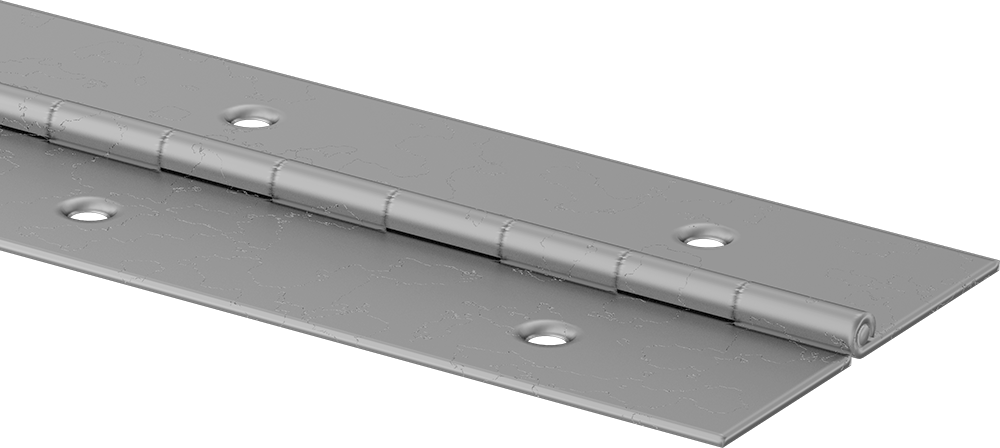 Delikli Piyano Menteşesi, Çelik, 3/4" Toplam Genişlik, 0.113" Eklem Çapı