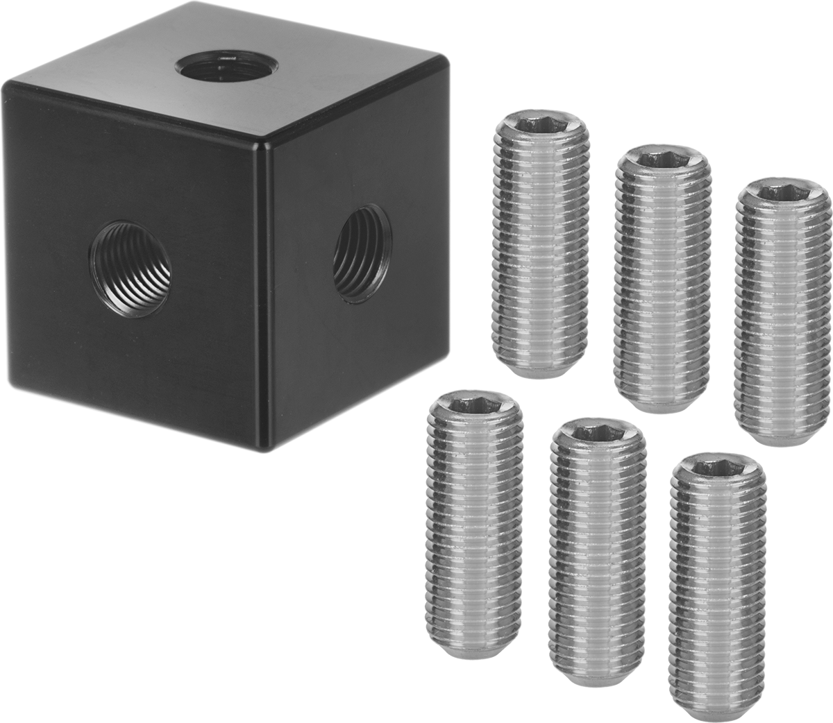 Çok Kollu Adaptör, 1-1/4" Genişlik x 1-1/4" Uzunluk Bükülüp Sabit Kalan Konumlandırma Kolu — Çok Kollu Adaptör, Alüminyum