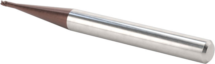 Kopyalama Frezeleme için Yuvarlatılmış Kenarlı Kare Uçlu Freze, Karbür, 1 mm Freze Çapı, 0.1 mm Köşe Kesim Yarıçapı