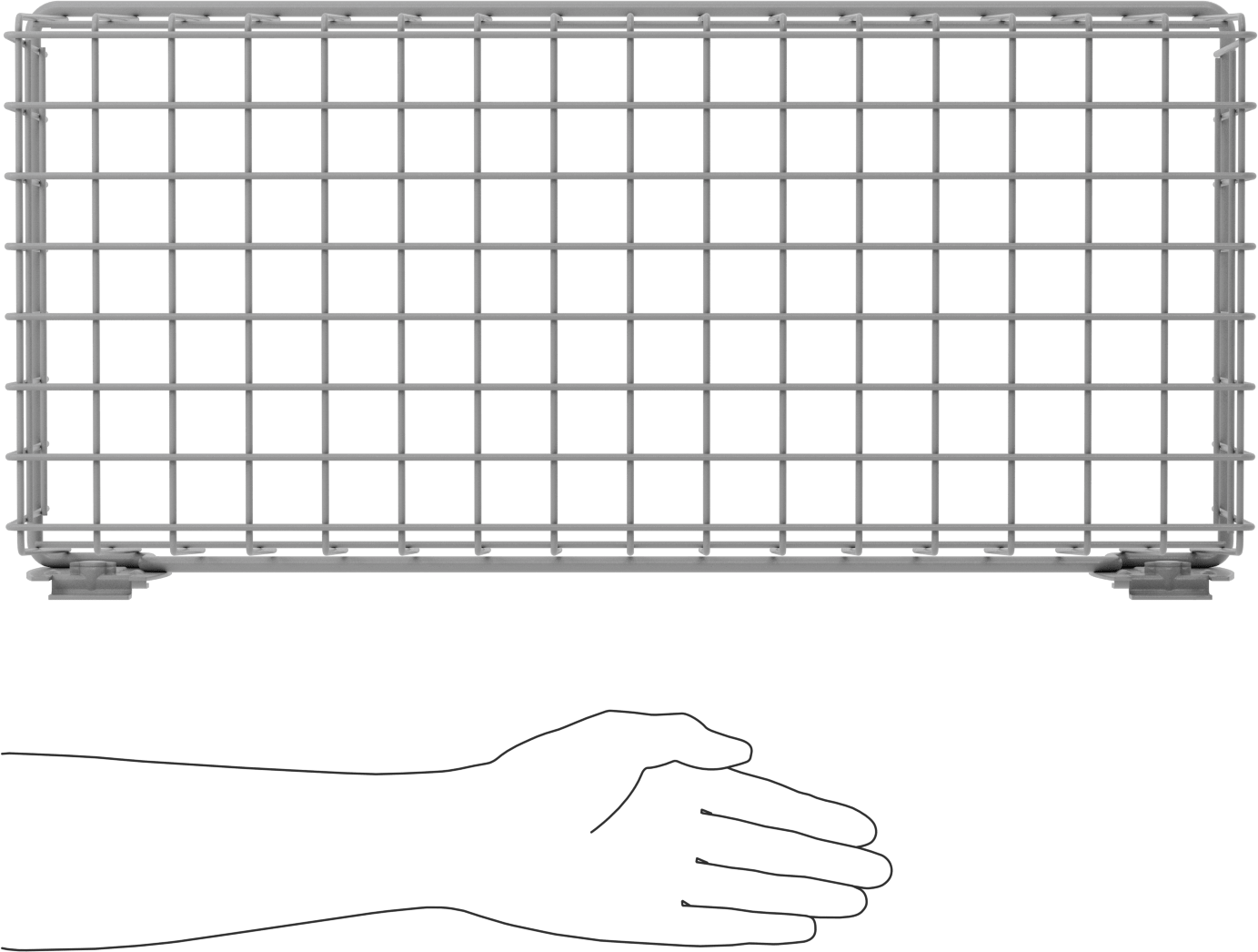 Slatwall Sepet, 23" Genişlik x 8" Yükseklik
