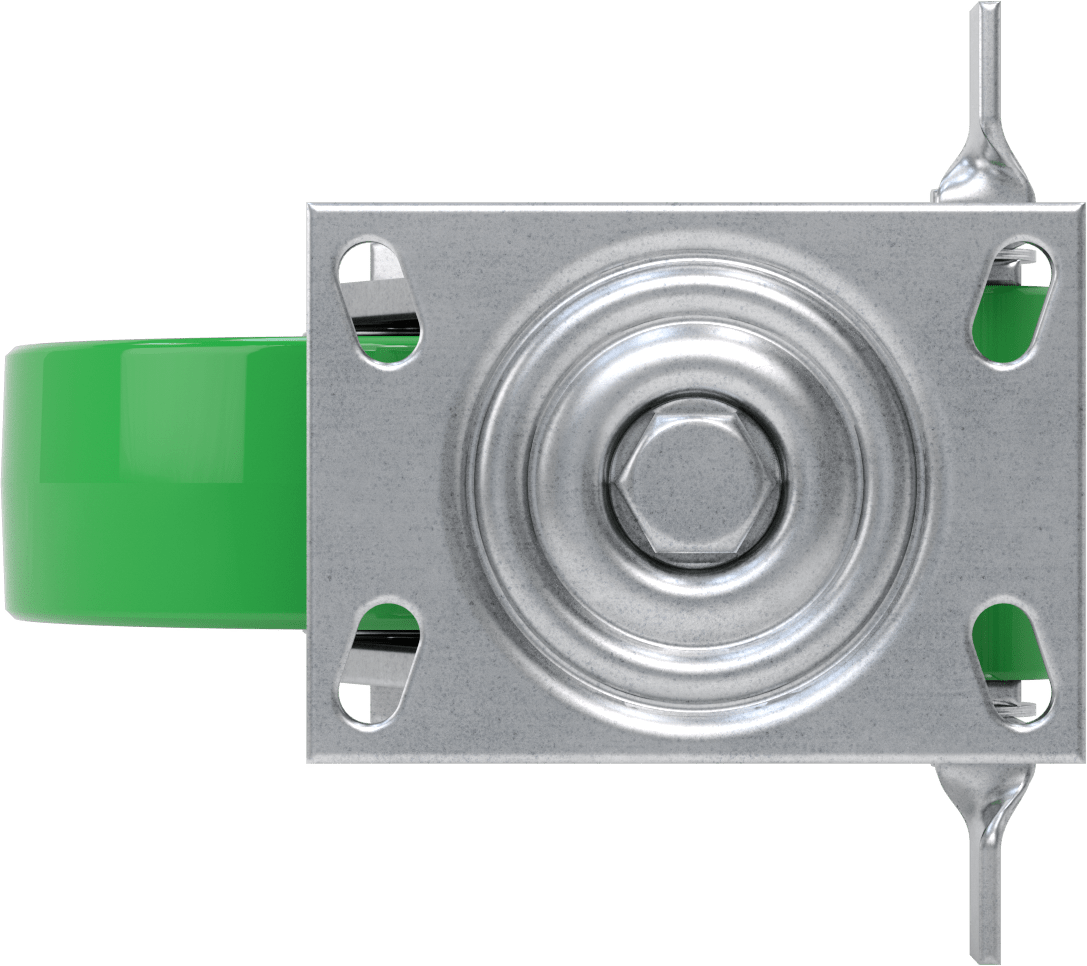 6-1/4" x 4-1/2" Plakalı Viking Tekerlek, Frenli ve 8" Çapında Poliüretan Tekerlekli Döner Tekerlek