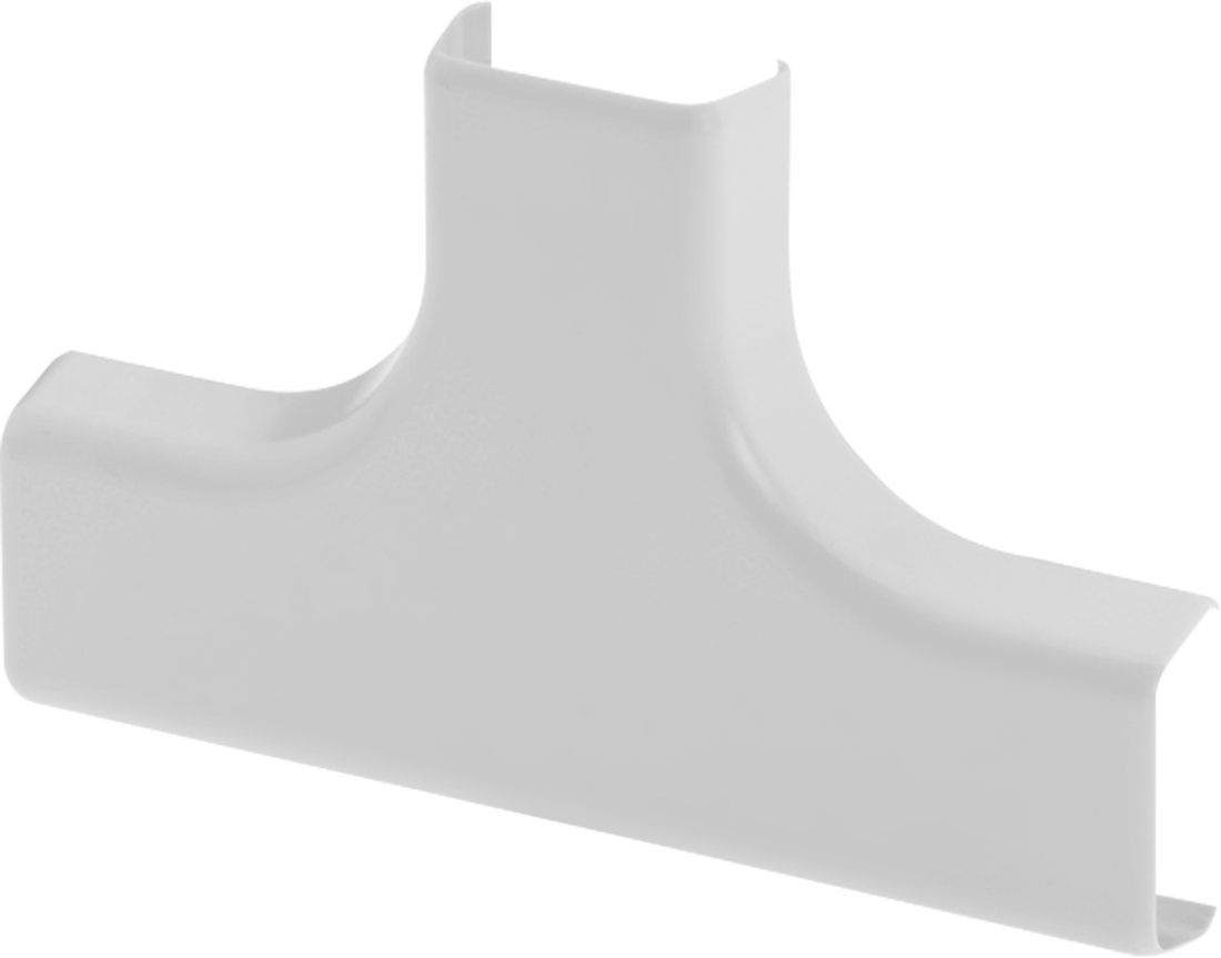 Düşük Profilli Yuvarlak Kanal için 7/8" Genişlik x 7/16" Derinlikte T Parçası — Plastic, PVC, Konektör, Fildişi