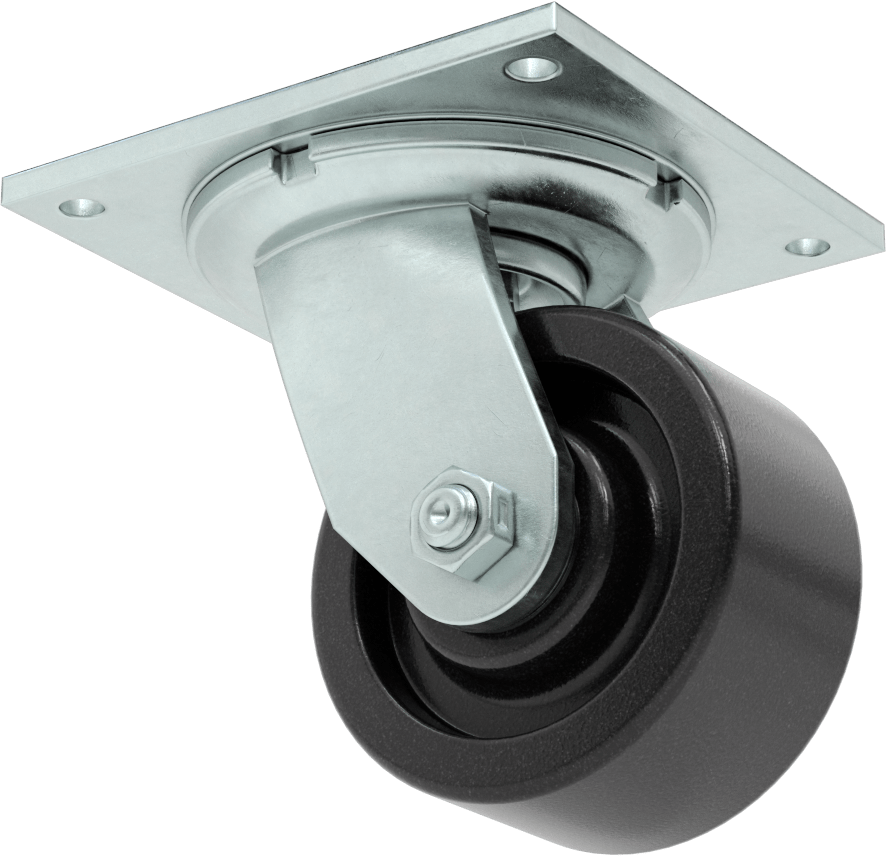 5-1/2" x 5" Plakalı Yüksek Kapasiteli Spartan Tekerlek, Sızdırmaz Rulmanlı Döner ve 4" Çapında Fenolik Tekerlek