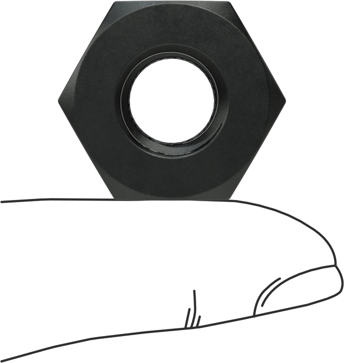 Yüksek Mukavemetli Çelik Ağır Profilli Altıköşe Somun, M12 x 1.75 mm Dişli Boyutu