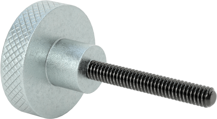 Demir Topuz, Tırtıllı Tutamaklı, 1/4"-20 Diş, 1-3/4" Uzunluğunda Saplama