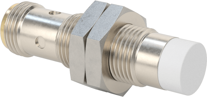 DC Metal Nesne Yakınlık Anahtarı, Pirinç, Mikro M12 Konektörli Çıkıntılı, 12 mm Çap — 10V DC-30V DC, Tapa, Endüktif