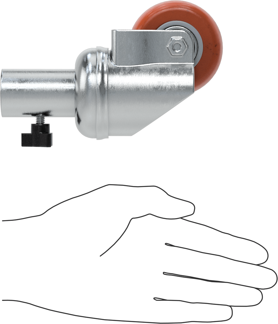 Soket Döner Tekerlek, 3/4" ila 1" boru dış çapı için