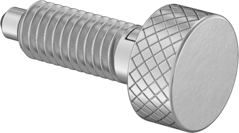 Çinko Kaplı Çelik Geri Çekilebilir Yaylı İtici, Topuz Tutamak, Twist-Lock, 10-32 Diş, 1 ila 3.5 lb. Kuvvet