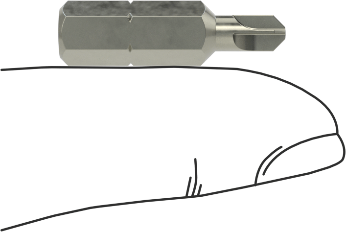 Torq-Set® Ucu, 1/4" Altıgen Şaft, 0 Numaralı Vida Boyutu için