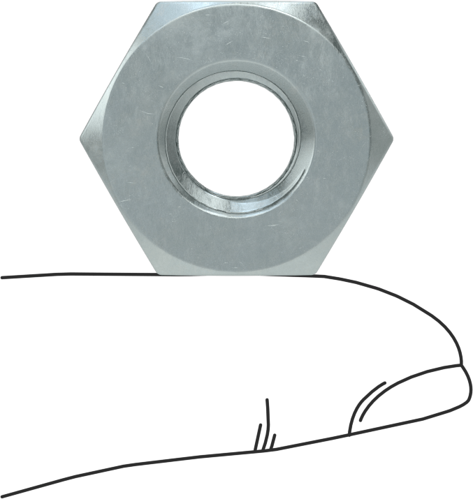 Yüksek Mukavemetli Çinko Kaplı Çelik Ağır Profilli Altıköşe Somun, M12 x 1.75 mm Dişli Boyutu