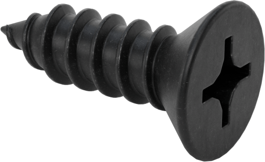 Siyah Oksit Çelik Phillips Havşa Başlı Vidalar, Sac Metal için, 4 Numara Boyut, 3/8" Uzunluk
