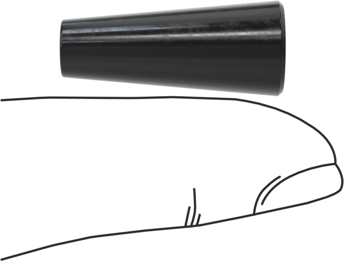 SBR Kauçuk Konik Tapa, Anma Ölçüsü D, 1/4" ila 27/64" İç Çap için, Delik Olmadan