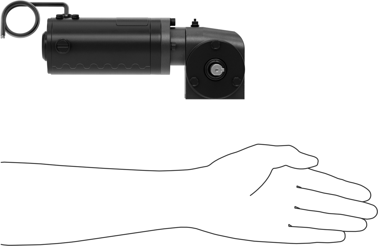 Dik Açılı DC Dişliotor, 1/17 hp, 22 inç-lbs Torkta 42 rpm
